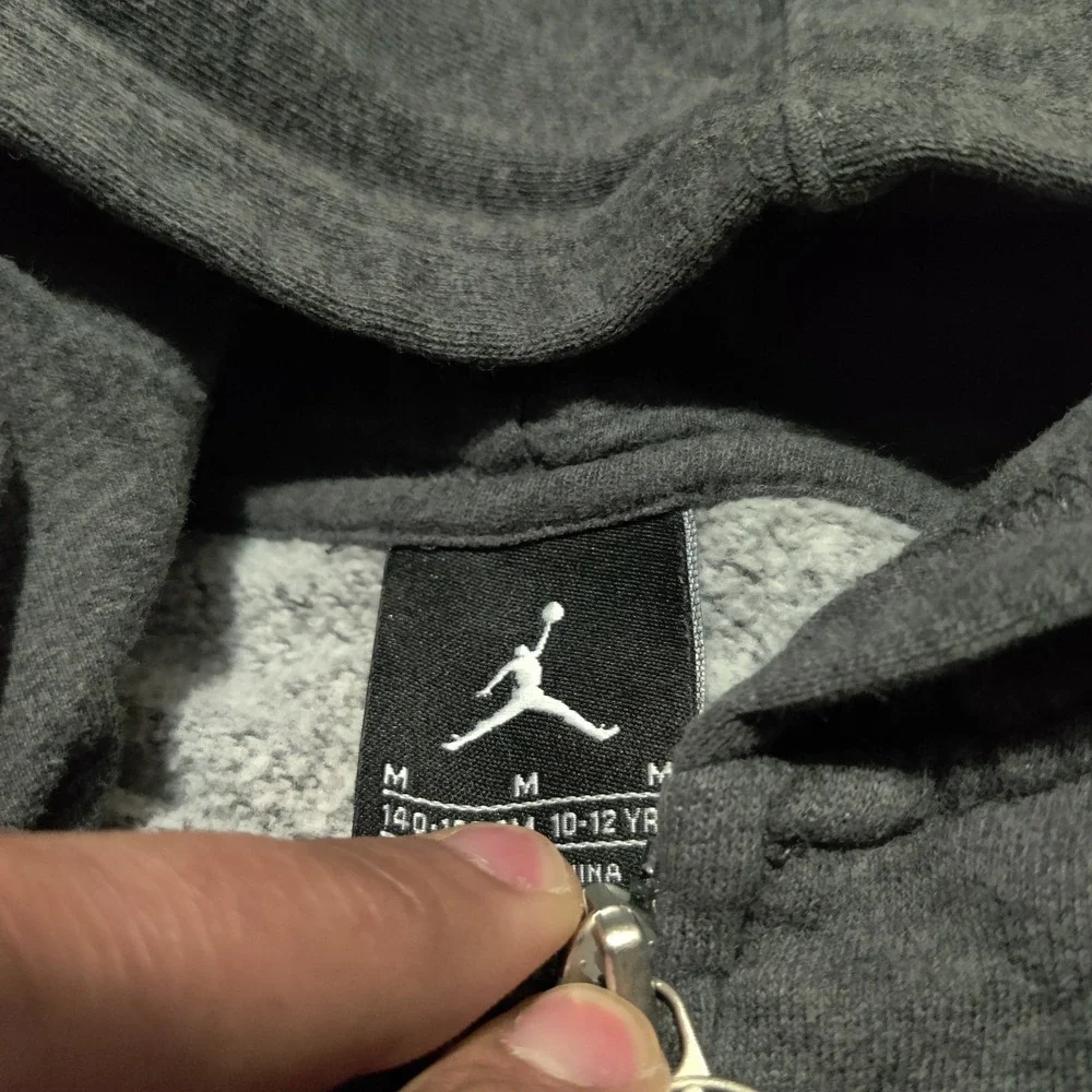 Nike Jordan Jacket Boys Kids Size‎ Medium Gray Green Full Zip Hoodie Sweatshirt